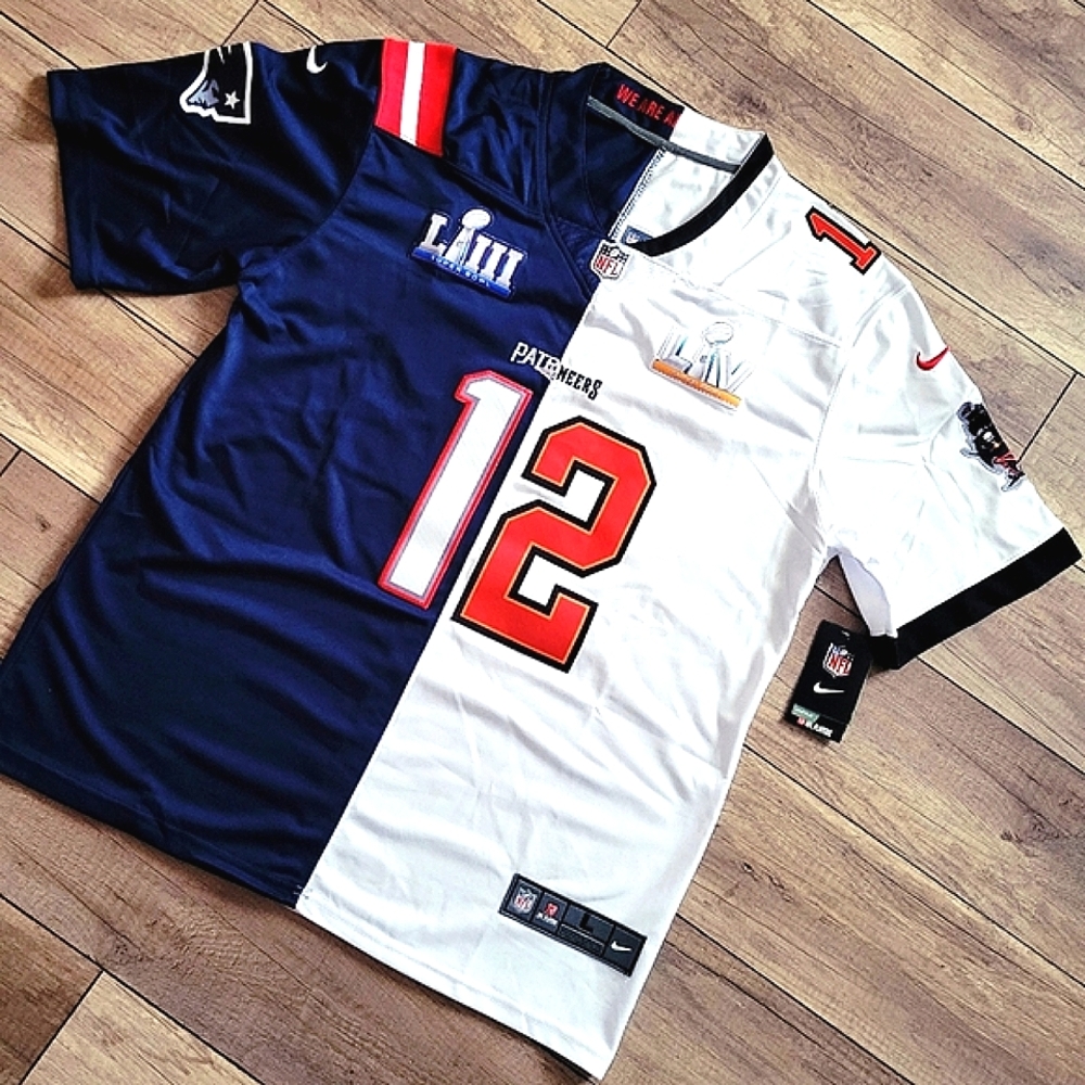 Tom Brady Split Jersey Buccaneers & Patriots!